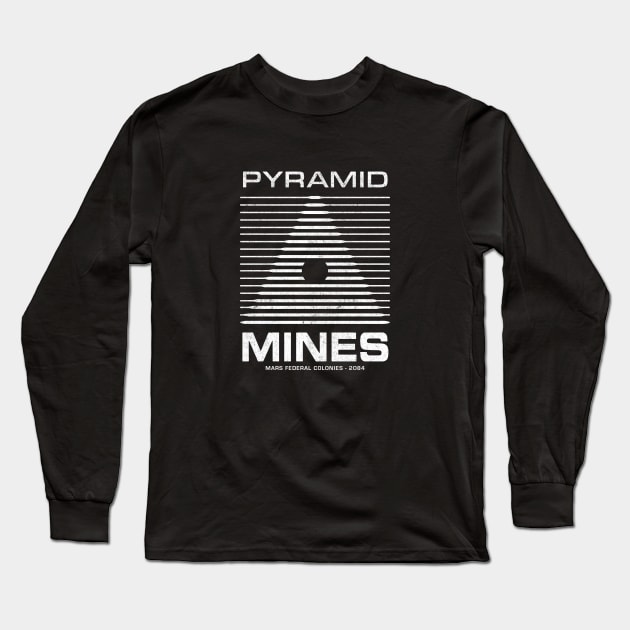Pyramid Mines - Mars Federal Colonies 2084 - vintage logo Long Sleeve T-Shirt by BodinStreet